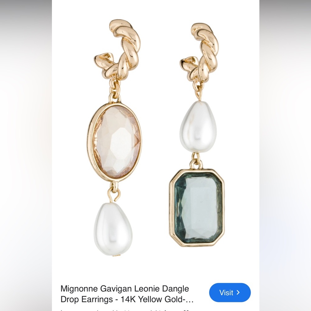 Mignonne Gavigan Elegant Gold and Pearl Drop Earrings